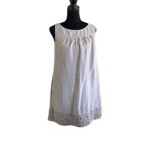Artisan NY 100% linen sleeveless grey lagenlook casual summer dress size medium
